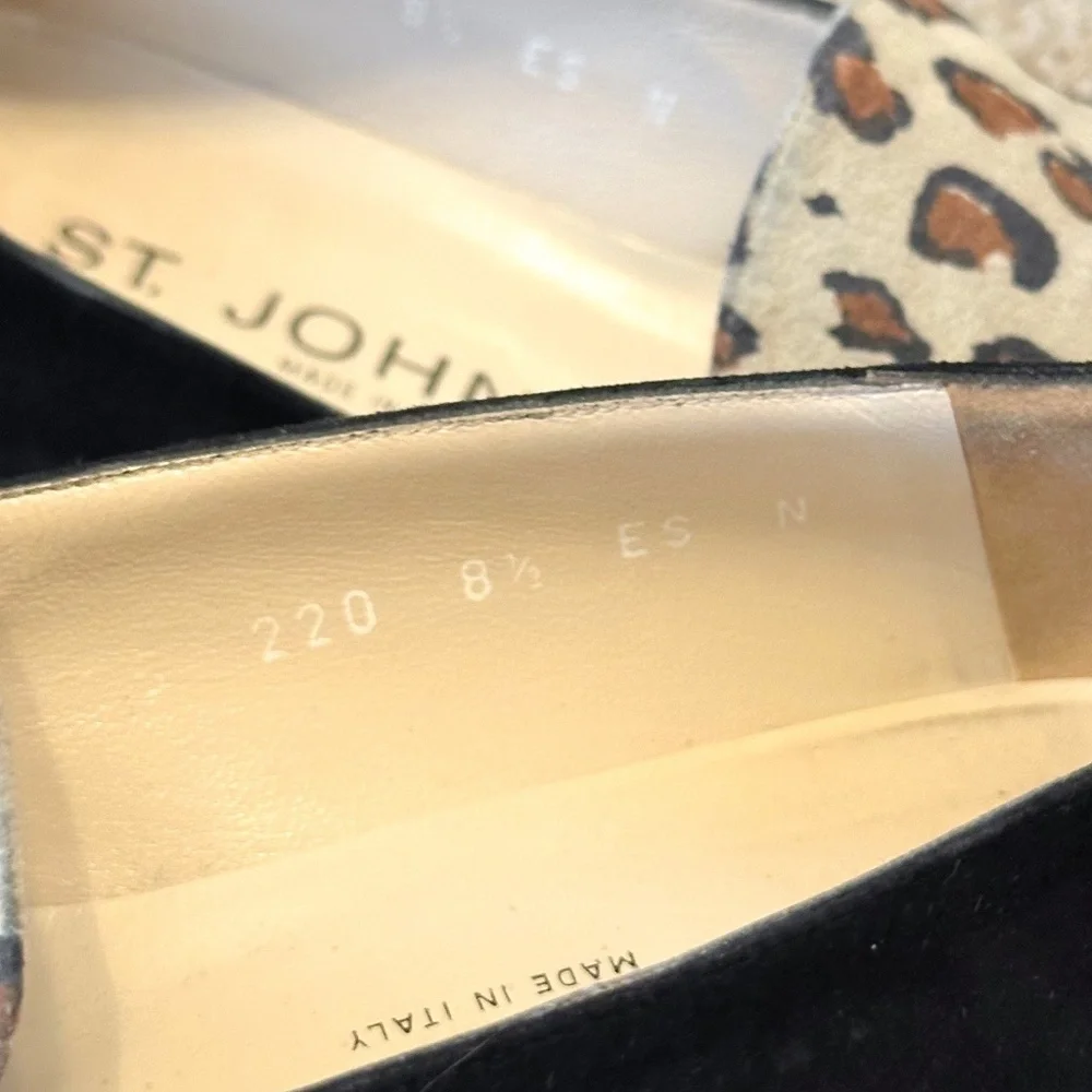 St. John Leopard Suede Loafers